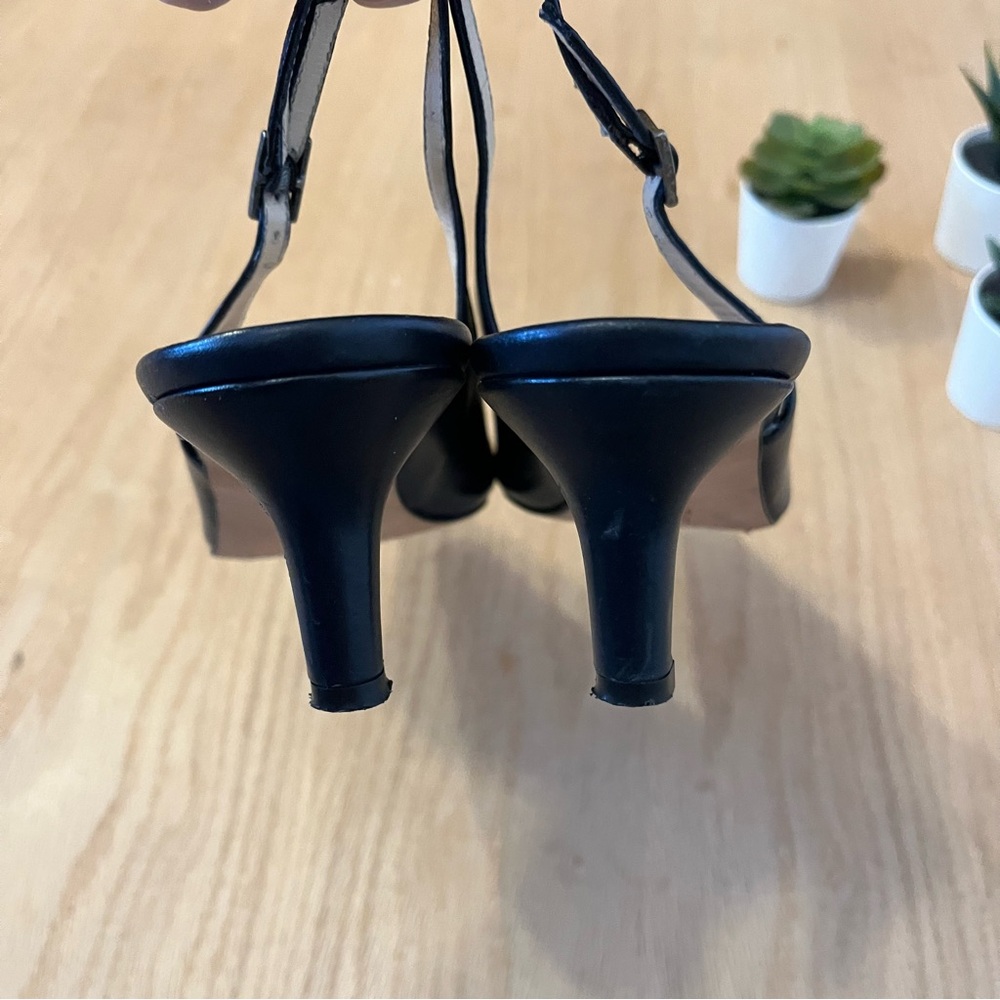 Amalfi Pointed Toe Slingback 2.5 Inch Heels in Navy Blue - Picture 4 of 7